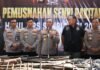 Negara Hadir Berantas Senpi Ilegal, Polda Sumsel Musnahkan Ratusan Senjata Api Hasil Ops Senpi Musi 2026