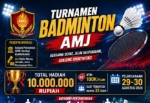 Turnamen Badminton AMJ Diserbu Peserta, Kuota Awal Terlampaui dengan 69 Tim Terdaftar